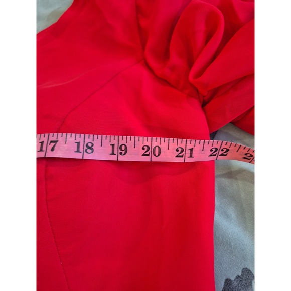 Chiclody Red Maxi Dress Long Bell Sleeve Sequin Cuff Formal Evening Gown New - Picture 12 of 15